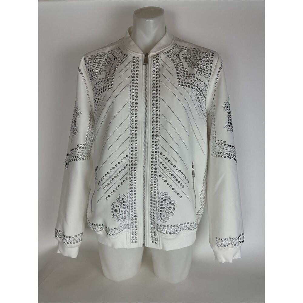 Barabas Men's Studded Design Bomber Jacket Size XL